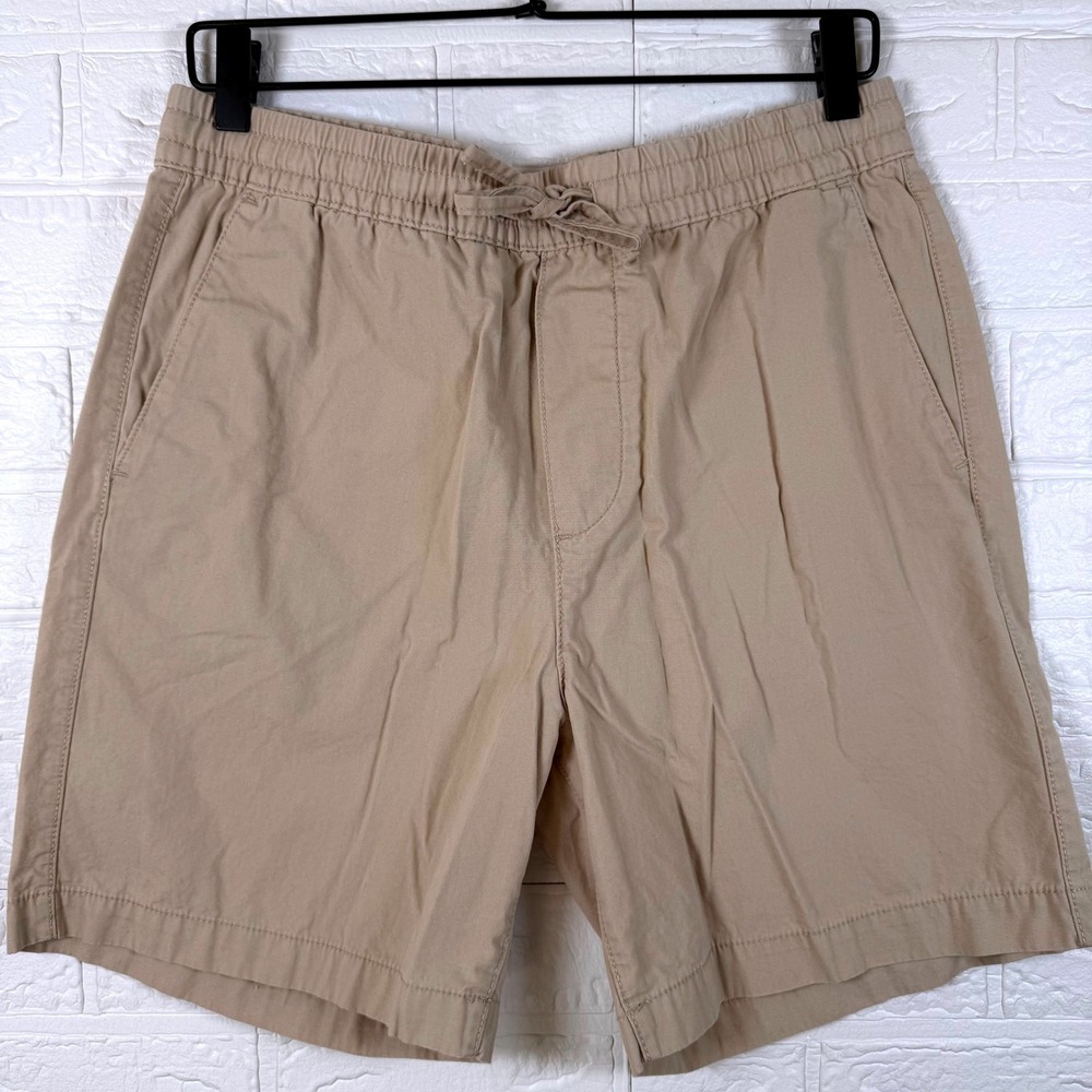 H&M Pull On Shorts Mens Small Khaki Regular Fit Drawstring Chino Casual